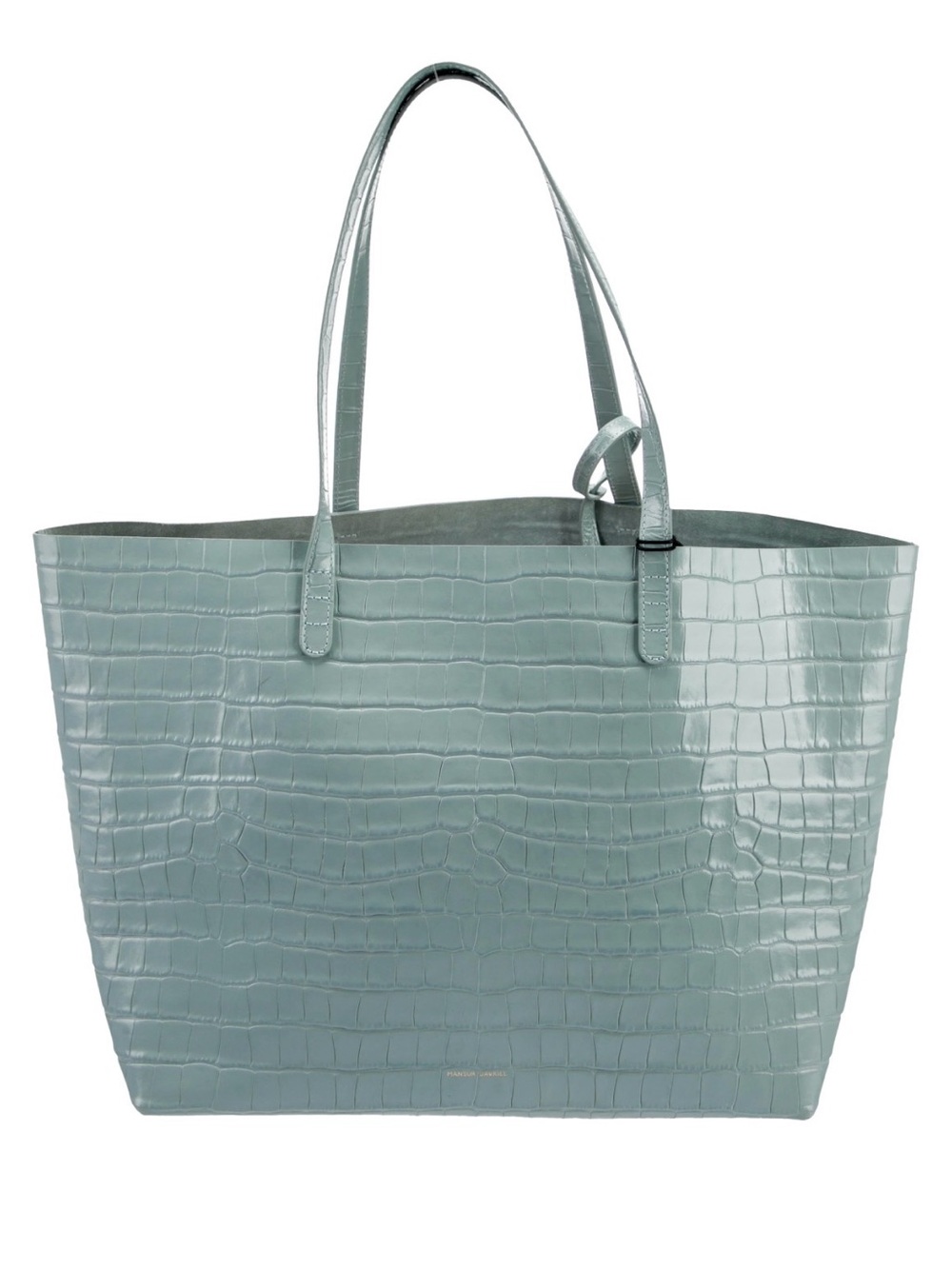 Mansur Gavriel Women’s Light Turquoise Croc Embossed Effect Tote Bag